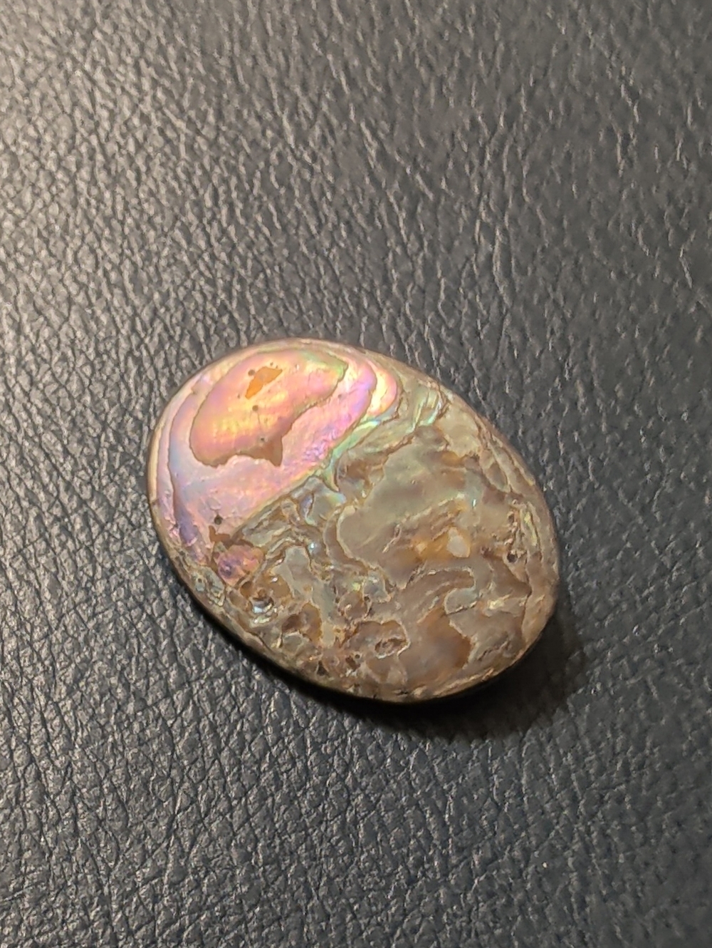 Sterling Silver Brooch Iridescent Abalone Shell Vintage C-clasp Pin Beach Ocean